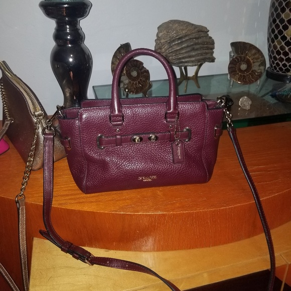 Coach Leather mini Swagger Burgundy - Picture 6 of 7